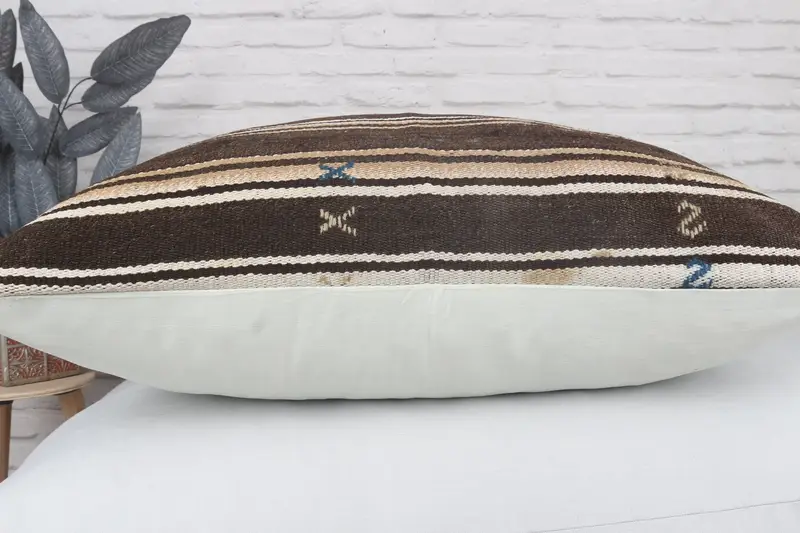 32x32 Brown Cushion Cover, Authentic Pillow Cover, Pillow Cover, Antique Pillows, Vintage Kilim Pillow, Handmade Kilim Cushion - 6