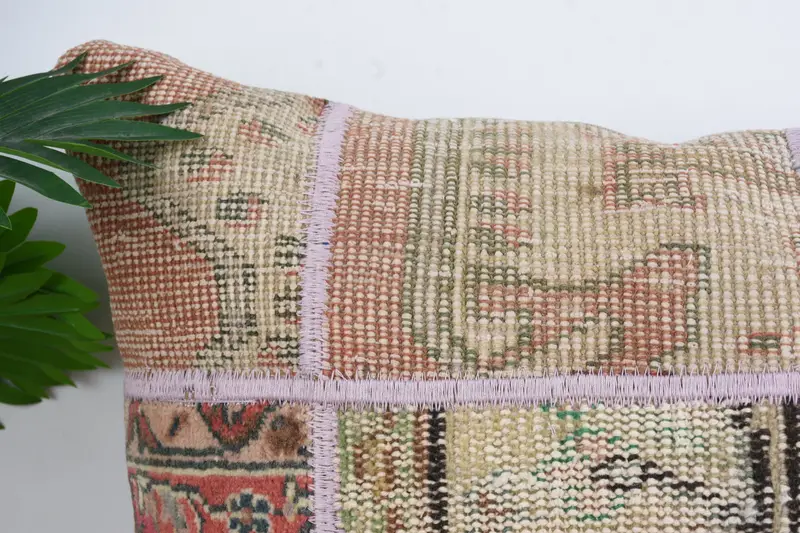 Boho Pillow, 20x28 Beige Pillow, Vintage Pillow, Cushion Cover, Chair Cushion, Antique Pillows, Ikat Pillow Sham, Nomadic Pillow Sham - 2