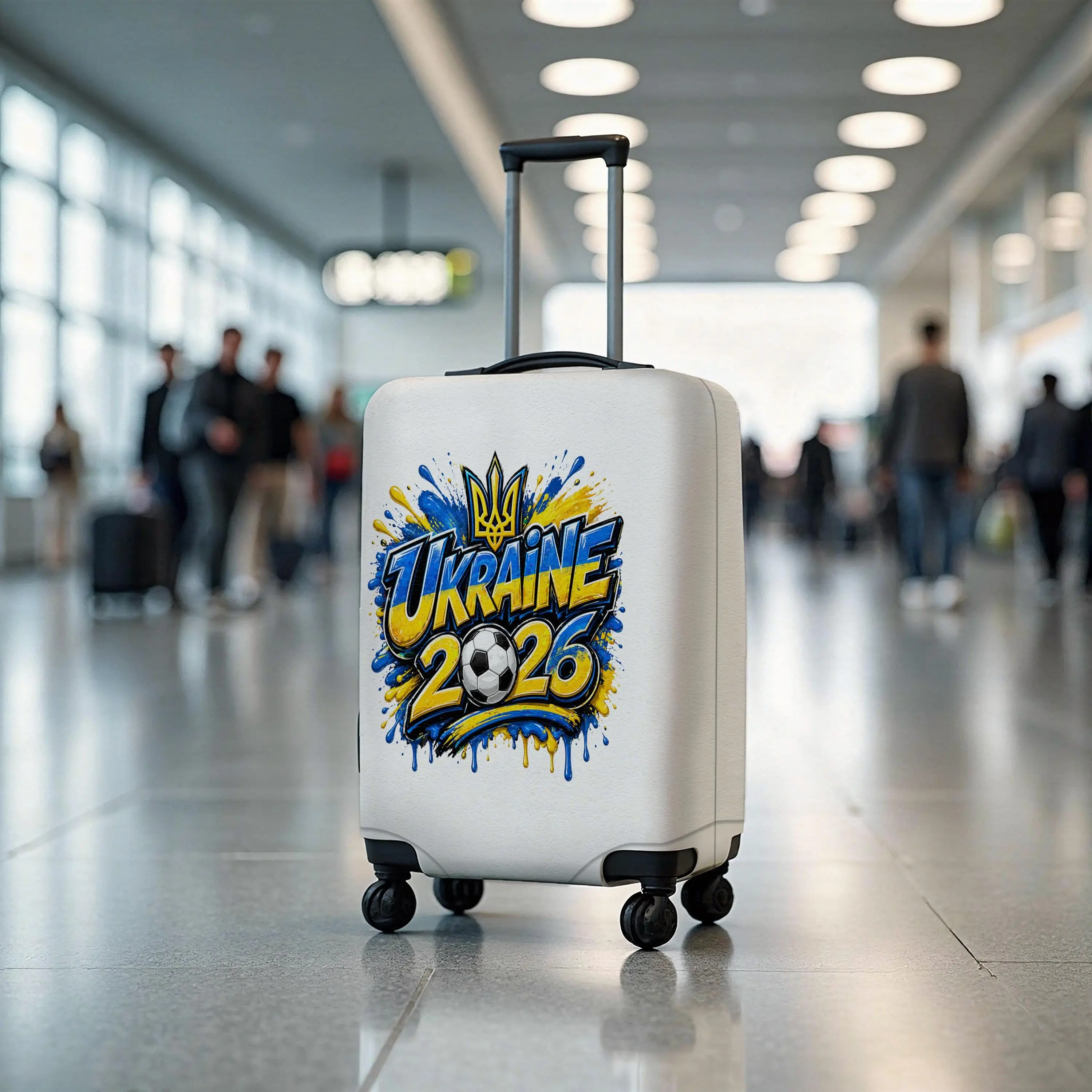 Ukraine-Fußball-Gepäckhülle, 2026-Fan-Kofferschutz, Sport-Reisehülle - 1