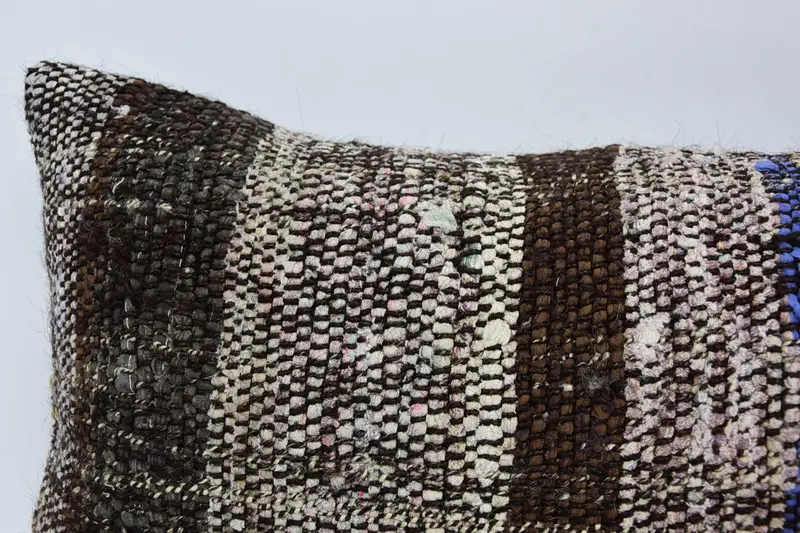 Boho Pillow Sham Cover, Kilim Pillow Cover, 12x36 Brown Cushion Cover, Pattern Throw Pillow, Vintage Kilim Throw Pillow, Cushion Cover - 2