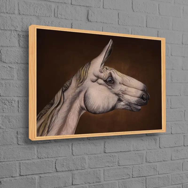 Encantador lienzo de caballo abstracto surrealista - Decoración artística