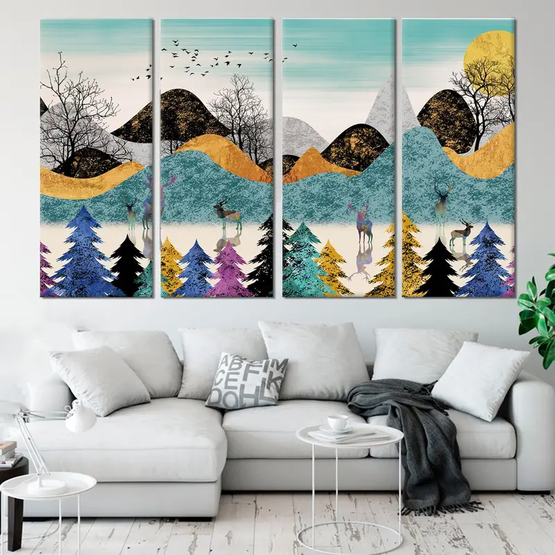 Abstract Landscape Wall Art, Landscape Canvas, Wall Art Canvas, Abstract Wall Art, Nature Wall Art, Forest Canvas, Mountain Wall Art, Canvas - 7