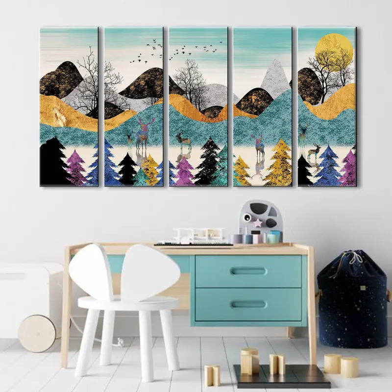 Abstract Landscape Wall Art, Landscape Canvas, Wall Art Canvas, Abstract Wall Art, Nature Wall Art, Forest Canvas, Mountain Wall Art, Canvas - 4