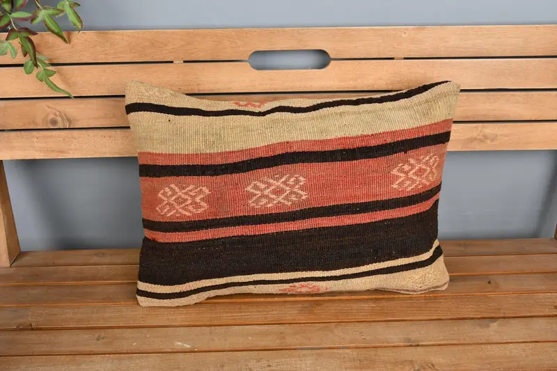 Gift Pillow, Yoga Pillow, Lounge Throw Cushion, Ethnic Pillow, Outdoor Cushion, Kilim Pillow, Pillow Cover, Antique Pillows, 16x24 Yellow Cushion - 6