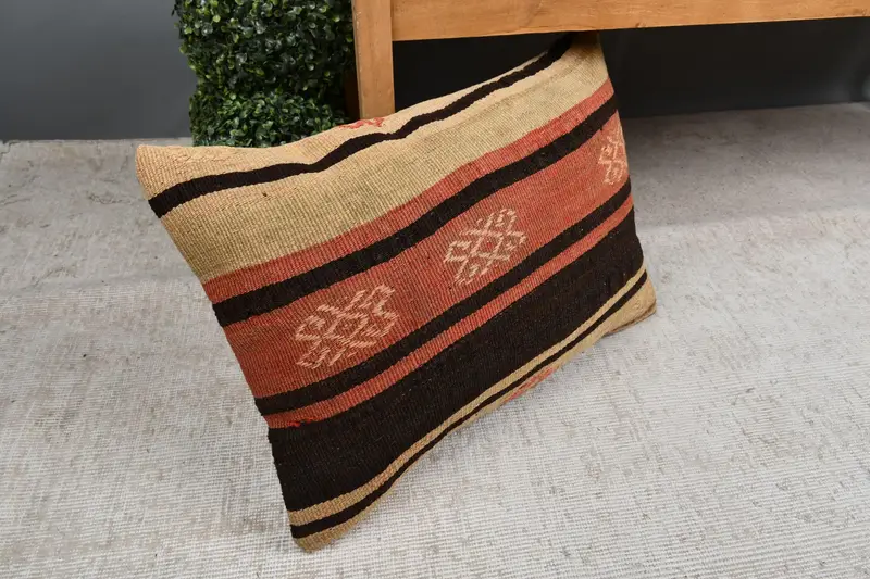 Gift Pillow, Yoga Pillow, Lounge Throw Cushion, Ethnic Pillow, Outdoor Cushion, Kilim Pillow, Pillow Cover, Antique Pillows, 16x24 Yellow Cushion - 7