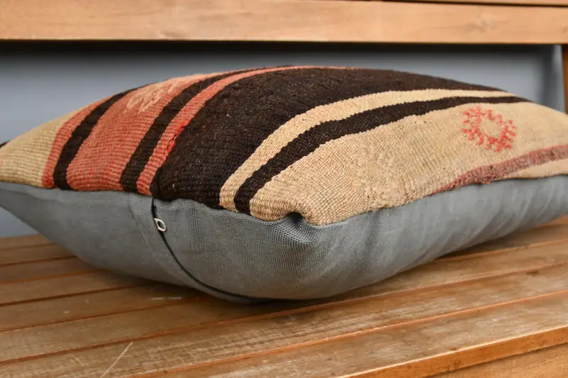 Gift Pillow, Yoga Pillow, Lounge Throw Cushion, Ethnic Pillow, Outdoor Cushion, Kilim Pillow, Pillow Cover, Antique Pillows, 16x24 Yellow Cushion - 3