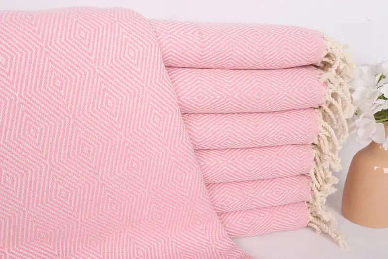 Pink Cotton Towel 40x74 Inches, Bachelorette Party Favor, Nautical Wedding
