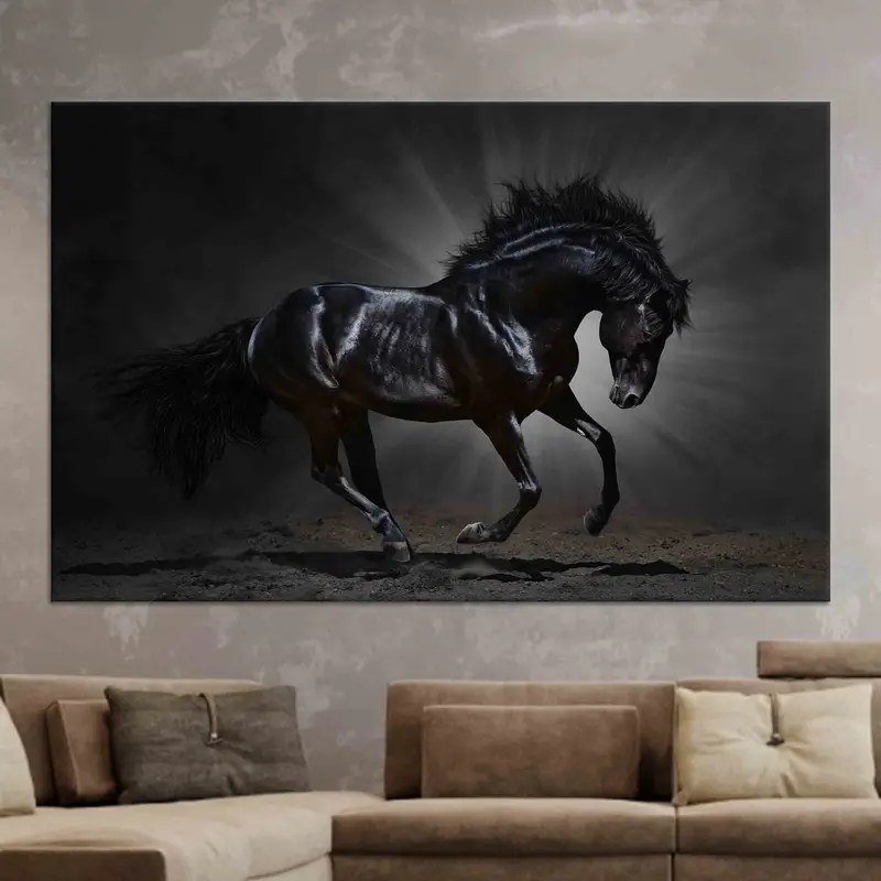 Modern Horse Canvas Art: Black, Trendy, Perfect Horse Lover Gift