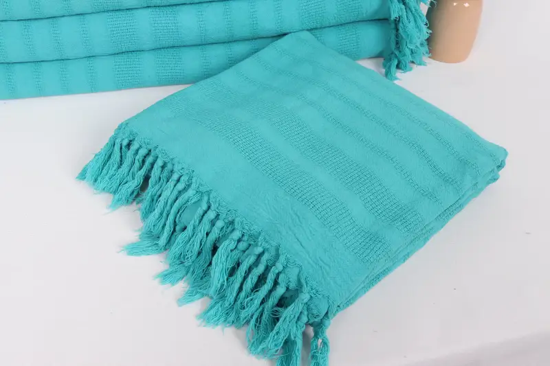Regalo de despedida de soltera, toalla a rayas lavado de piedra 96x68, manta personalizada, regalos de soltera, favores de ducha de novia, tapa de cama turca - 5