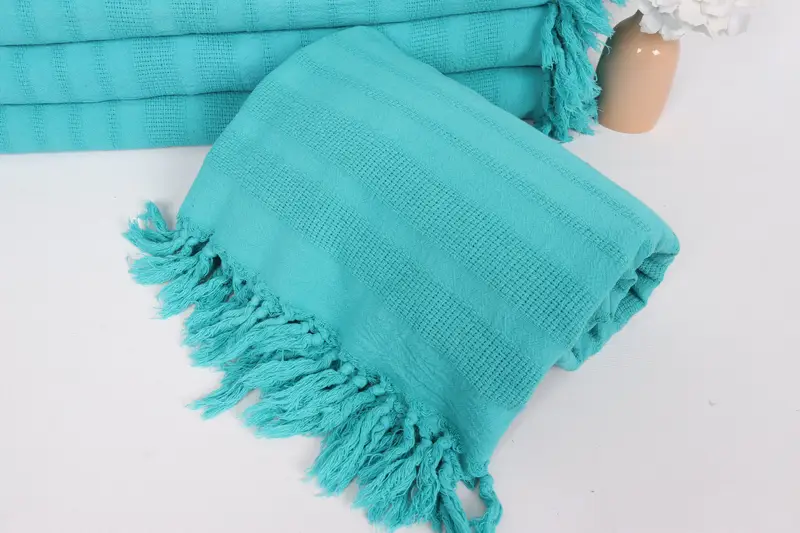 Regalo de despedida de soltera, toalla a rayas lavado de piedra 96x68, manta personalizada, regalos de soltera, favores de ducha de novia, tapa de cama turca - 4