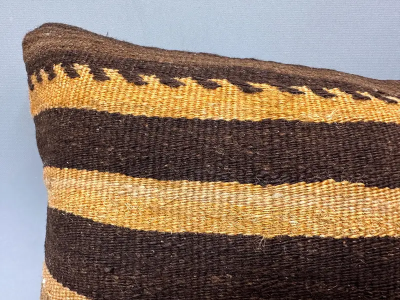 Pillow Case, Antique Pillows, 12x20 Brown Cushion Case, Natural Pillow, Custom Pillow, Turkish Kilim Pillow, Boho Pillow Sham Cover, Bed Pillow Sham - 5