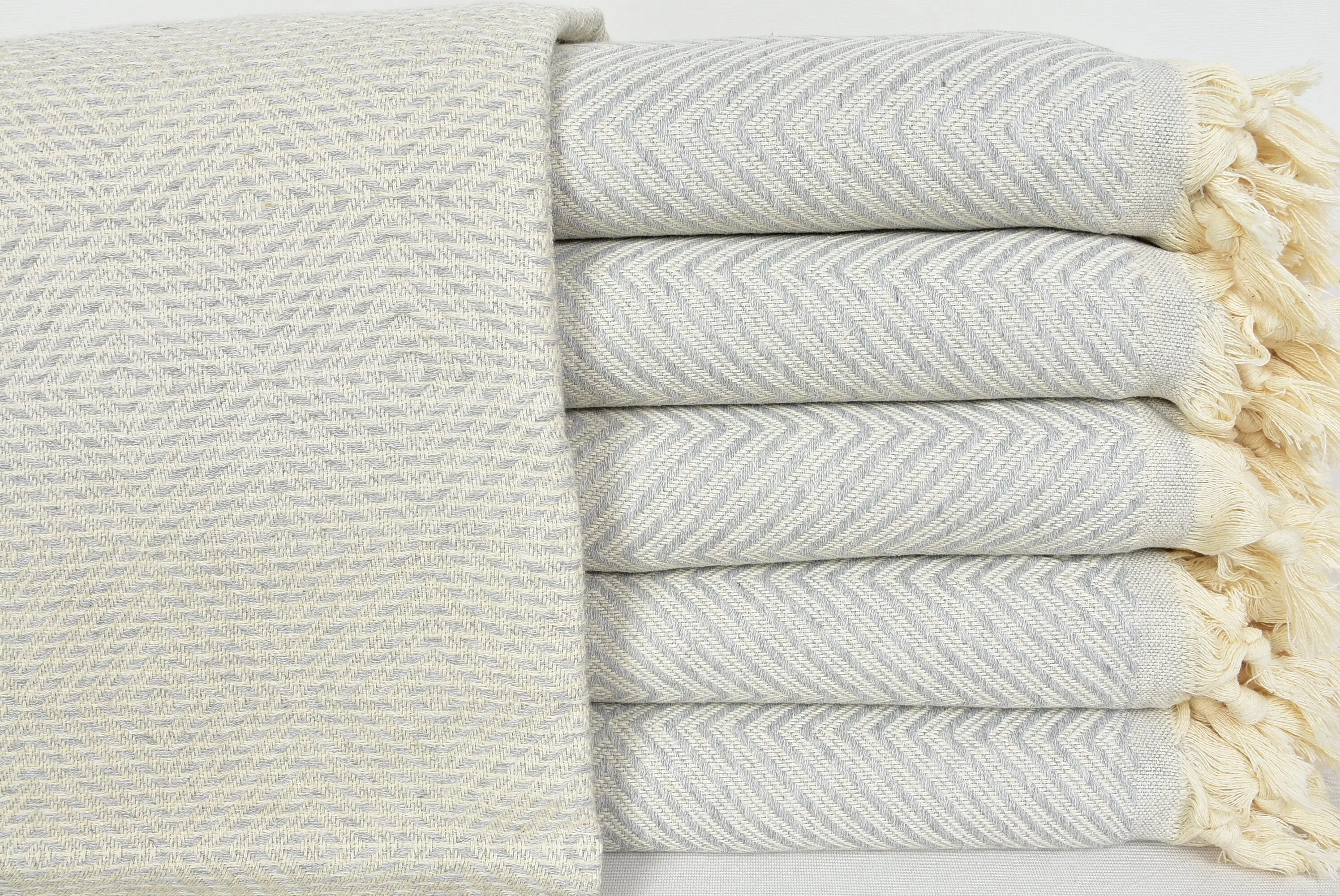 Bridesmaid Throw Gray Geometric Cotton Blanket, 78x94 Inches - 1