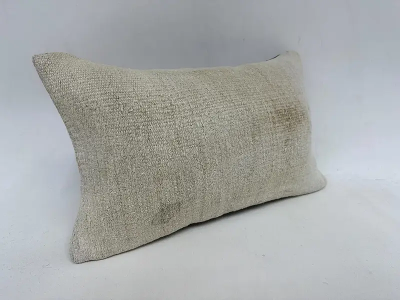 Authentic Pillow Case, Kilim Pillow, Turkish Pillow, Outdoor Patio Pillow Cover, Seat Pillow, Cushion Case, 12x20 Beige Pillow, Kilim Pillow Cover - 3