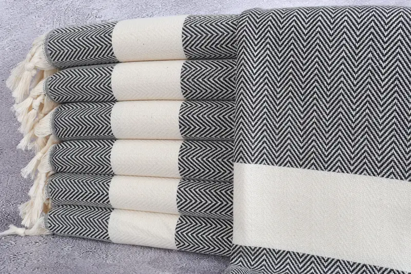 Personalized Gifts, Handmade Gift, Personalized Gift, Personalized Turkish Towel, Turkish Towel Hand Towel, 36x18 Cotton Herringbone Towel - 1
