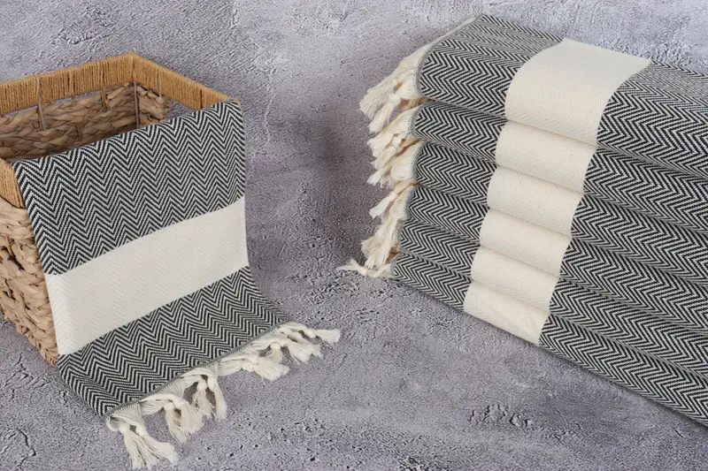 Personalized Gifts, Handmade Gift, Personalized Gift, Personalized Turkish Towel, Turkish Towel Hand Towel, 36x18 Cotton Herringbone Towel - 3