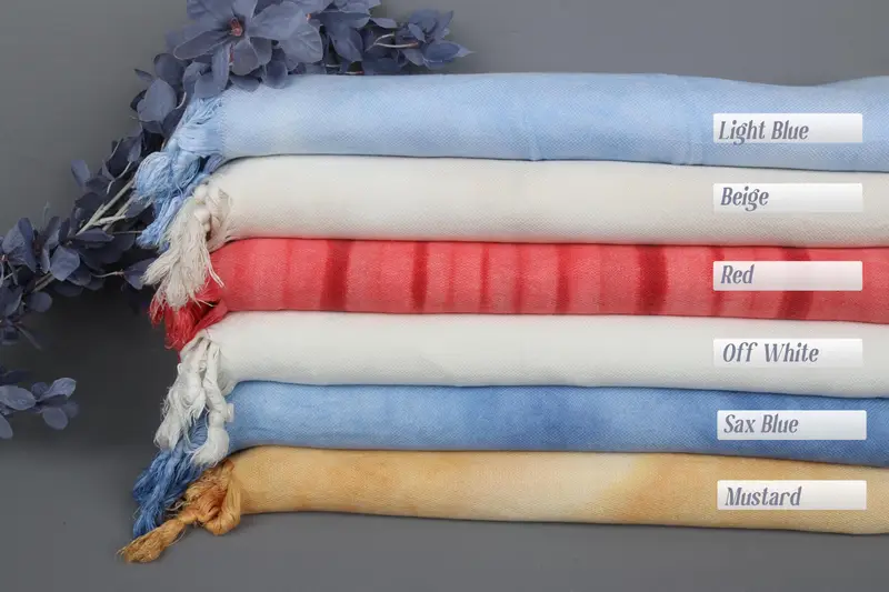 Bathroom Towel Cotton Tie Dye, Beige, Organic Cotton, 40x63 Inches