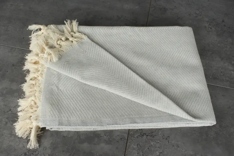 84x68 Cotton Zig zag Towel, Bridal Shower Gift, Woven Throw Blanket, Personalized Home Gift Wedding, Shower Curtain, Personalized Gifts, Summer Gift - 3