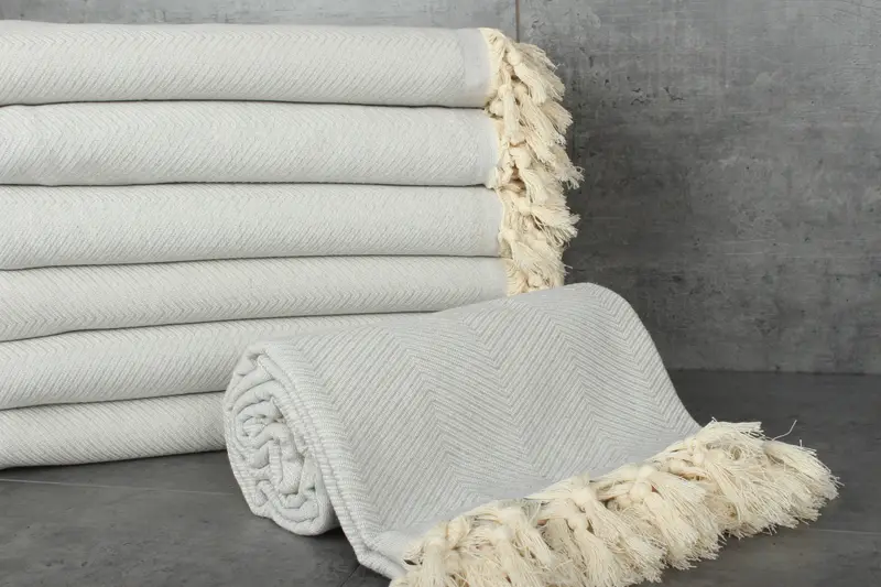 84x68 Cotton Zig zag Towel, Bridal Shower Gift, Woven Throw Blanket, Personalized Home Gift Wedding, Shower Curtain, Personalized Gifts, Summer Gift - 2