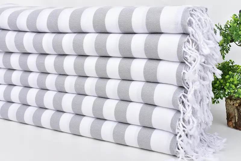 Gift Boxes Tea Towels, Spa Towel, Beach Theme Wedding Gift, Monogrammed Hand Towel, Bathroom Towels, Monogram Hand Towel, 44x20 Cotton Striped Towel - 3