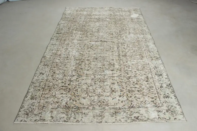 5,2 x 8,7 Fuß großer türkischer Teppich, grauer Ombré-Vintage-Teppich - 1