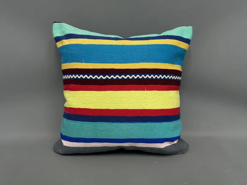 Bohemian Cushion Cushion Case, Pillow Cover, Gift Pillow, Ikat Cushion, Kilim Pillow Cover, Turkish Kilim Pillow, 20x20 Green Cushion - 4