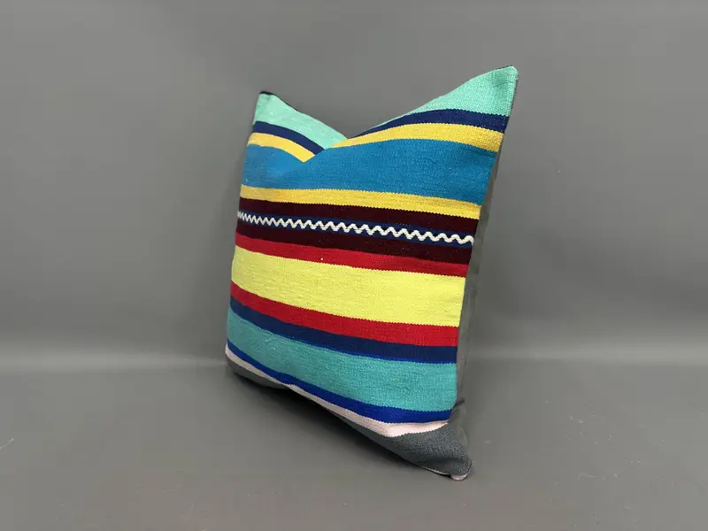 Bohemian Cushion Cushion Case, Pillow Cover, Gift Pillow, Ikat Cushion, Kilim Pillow Cover, Turkish Kilim Pillow, 20x20 Green Cushion - 3