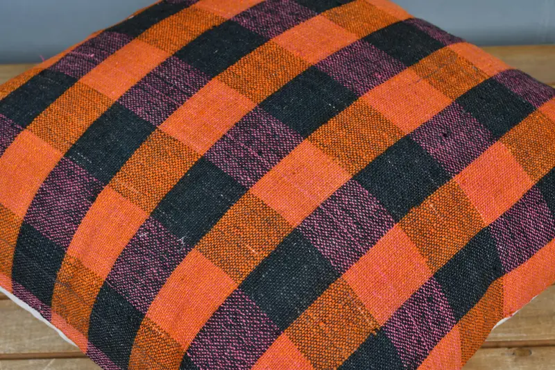 20x20 Orangenkissenabdeckung, türkisches Kissen, orientalische Kissenbedeckung, Sitzkissenbedeckung, Kilimkissenschein, Kissenabdeckung, Kissen für Sofa - 3