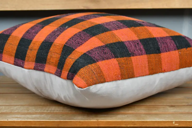 20x20 Orangenkissenabdeckung, türkisches Kissen, orientalische Kissenbedeckung, Sitzkissenbedeckung, Kilimkissenschein, Kissenabdeckung, Kissen für Sofa - 4