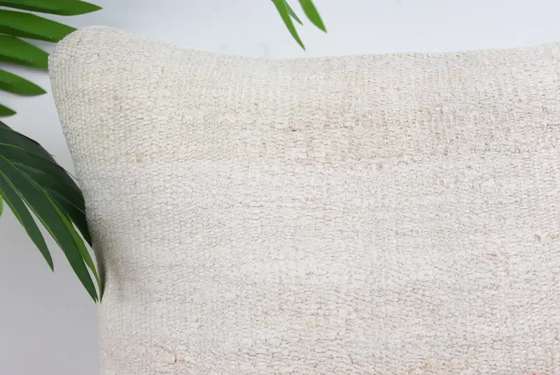 Boho Pillow, 12x12 White Cushion Cover, Kilim Pillow Cover, Pillow Case, Crochet Pattern Cushion, Art Deco Pillow, Handmade Kilim Cushion - 2