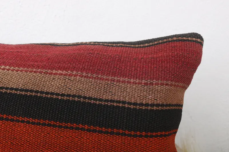 12x24 Red Cushion, Kilim Pillow Cover, Retro Pillow Cover, Vintage Kilim Throw Pillow, Pillow Sham, Vintage Pillow Cover, Handmade Kilim Cushion - 5