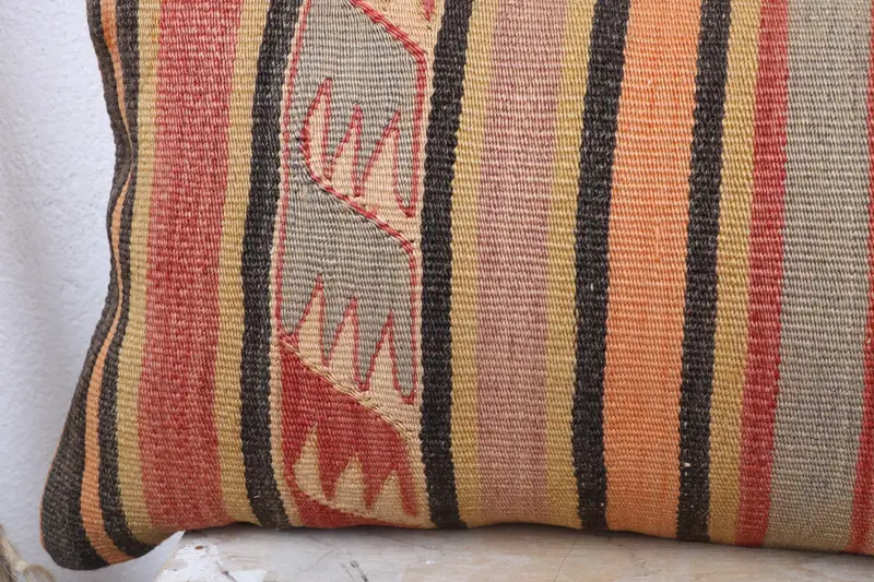 Antique Pillows, Kilim Pillow, Authentic Pillow Cover, Handmade Kilim Cushion, 12x36 Green Pillow Cover, Bench Cushion Case, Pillow - 3