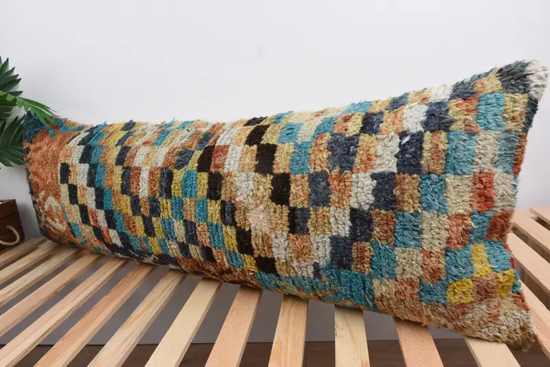 Cozy Throw Pillow Sham, Ethnical Kilim Rug Pillow, Pillow for Sofa, Indoor Pillow Case, Pillow for Couch, 16x48 Orange Cushion Cover, Pillow Cover - 5
