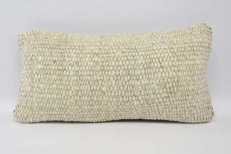 Seasonal Decor Throw Rectangle Pillow Cover, Plaid Beige 8x16 inch Moroccan Pillowcase - 1