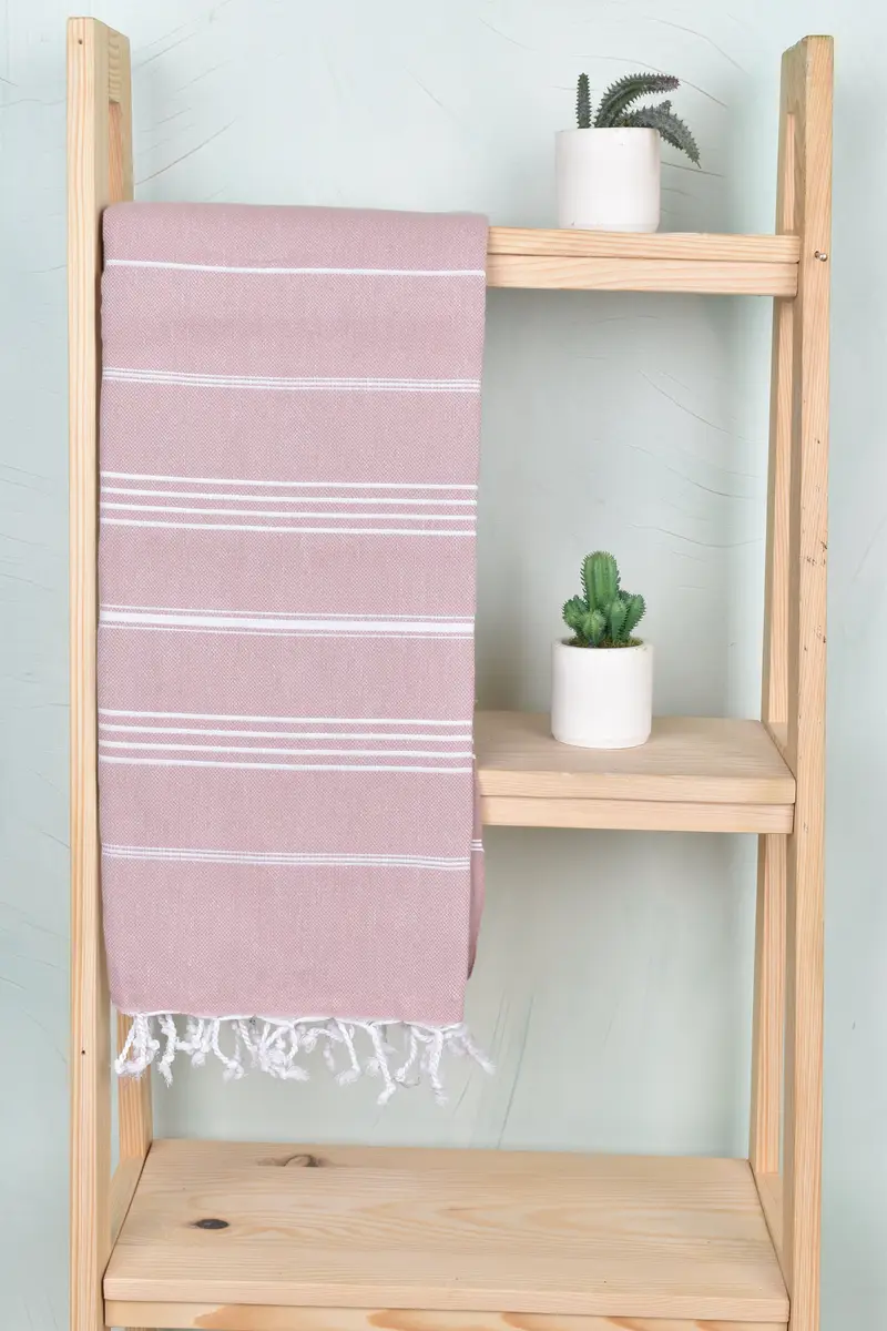70x40 Cotton Striped Towel, Thin towel, Hammam towel, Bridal Shower Gift, Luxury Turkish beach towel for summer vacation, Boyfriend Christmas Gift - 8