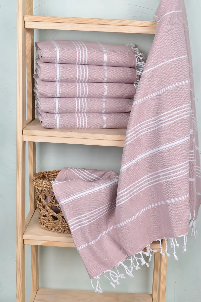 70x40 Cotton Striped Towel, Thin towel, Hammam towel, Bridal Shower Gift, Luxury Turkish beach towel for summer vacation, Boyfriend Christmas Gift - 3