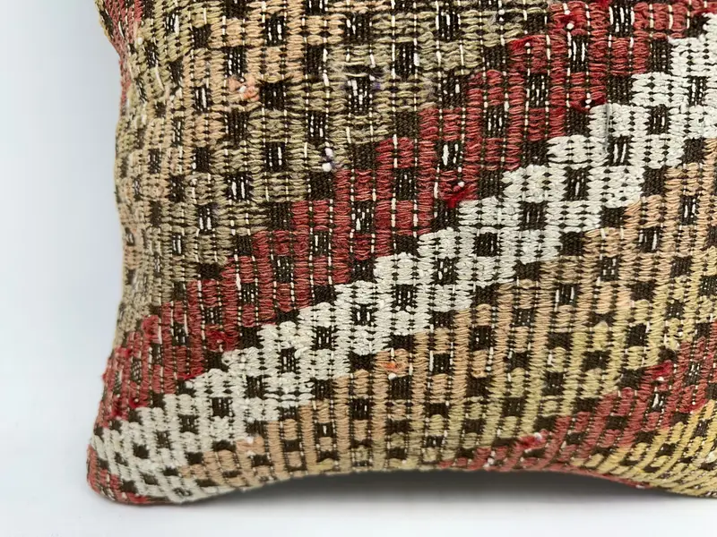 Outdoor Bolster Pillow Cover, Garden Cushion, Gift Pillow, Pillow for Couch, Cushion Case, 16x16 Red Cushion Case, Turkish Kilim Pillow - 2