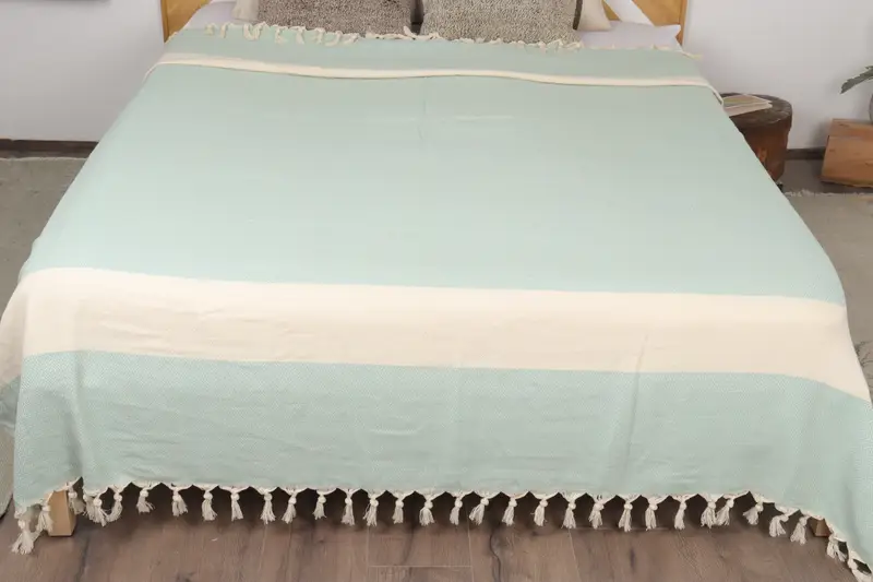 96x80 Cotton Diamond Towel, Xmas Gifts, Christmas Tablecloth, Monogram Blanket, Tablecloth, Decorative Blanket, Turkish Towel Beach Blanket - 8
