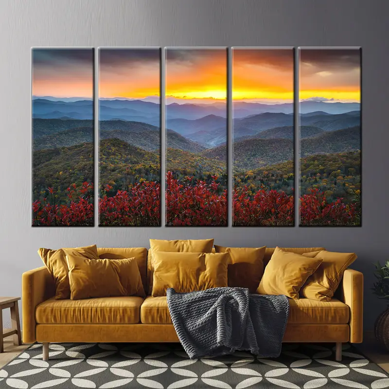 Blue Ridge Parkway, Landscape Wall Art, Mountain Wall Art, Nature Wall Art, Sunset Canvas, Sunset Landscape, Wall Art Canvas, Mountain Print - 1