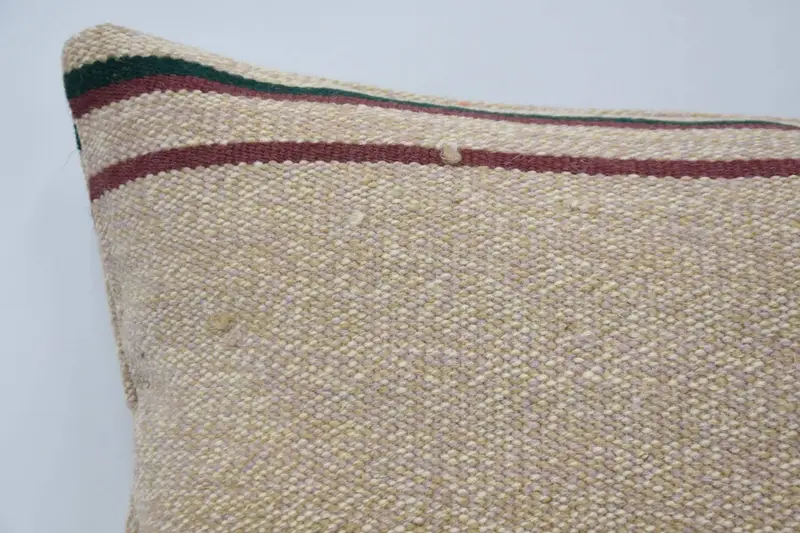 Outdoor Bolster Pillow Cover, 16x24 Beige Cushion Cover, Boho Pillow, Kilim Pillow, Pillow Sham, Pillow for Couch, Aztec Cushion - 2