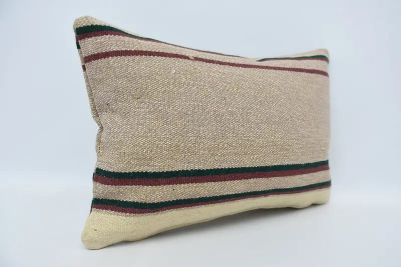 Outdoor Bolster Pillow Cover, 16x24 Beige Cushion Cover, Boho Pillow, Kilim Pillow, Pillow Sham, Pillow for Couch, Aztec Cushion - 3