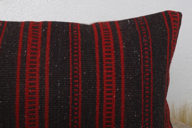 Pillow for Couch, Interior Designer Pillow, 12x24 Red Pillow Cover, Pillow Case, Ethnical Kilim Rug Pillow, Neutral Throw Cushion - 5