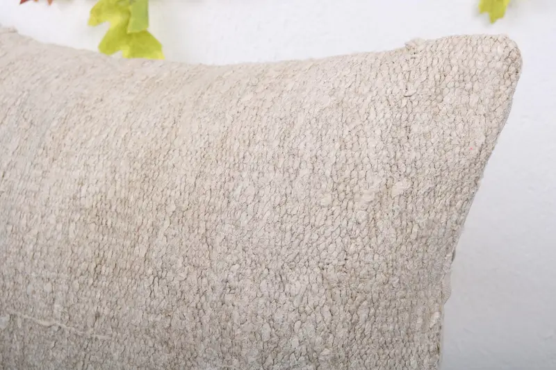 Vintage Pillow, Pillow Cover, Turkish Corner Cushion, 16x24 Beige Pillow Case, Ethnical Kilim Rug Pillow, Antique Pillows - 5