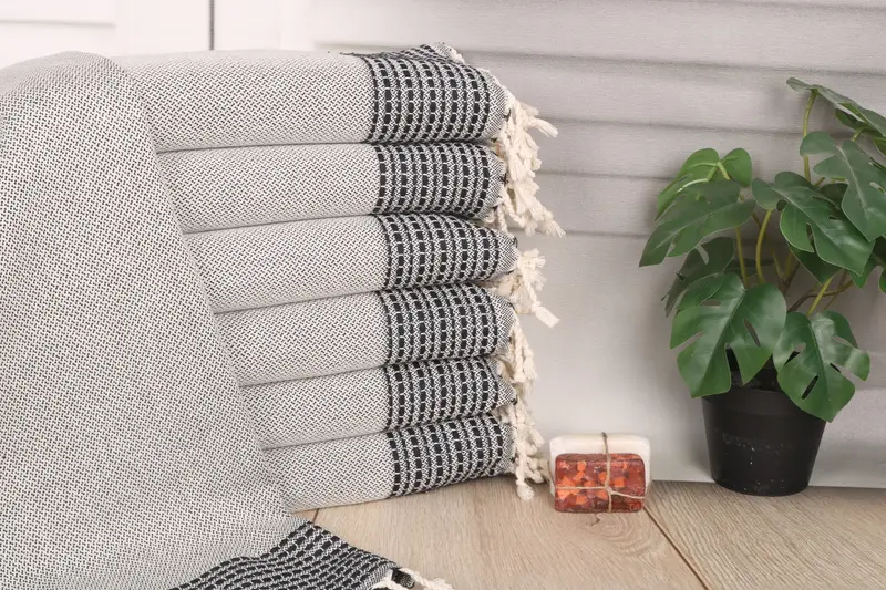 Navy Cotton Dish Towel Striped Custom Hand Towel 20x40 Inches