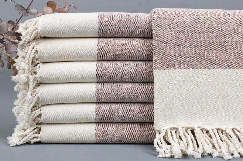 Turkish Beach Towel Beige, Organic Cotton, Handwoven, 38x63 Inches