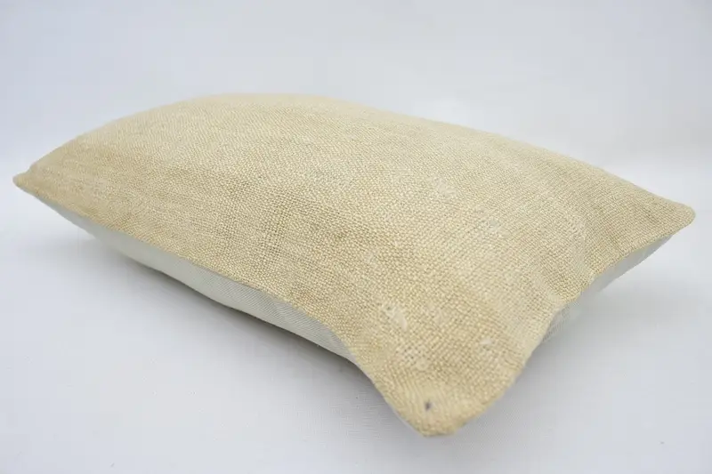 Knitted Pillow Cover, Pillow for Couch, Seat Pillow Case, 12x20 Beige Pillow Case, Kilim Pillow, Pillow Cover, Boho Pillow Sham Cover - 5