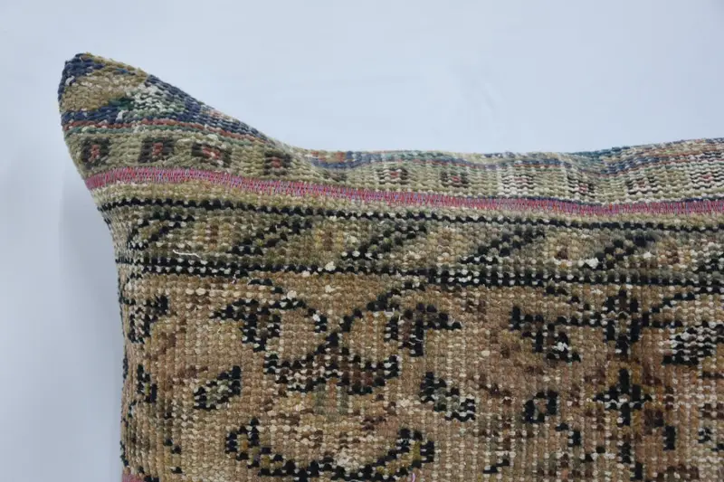 28x28 Brown Pillow, Handmade Rug Seat Cushion, Antique Pillows, Handmade Kilim Cushion, Pillow Case, Pillow for Sofa, Decorative Pillow Sham - 2
