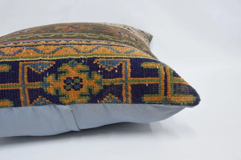 28x28 Brown Pillow, Handmade Rug Seat Cushion, Antique Pillows, Handmade Kilim Cushion, Pillow Case, Pillow for Sofa, Decorative Pillow Sham - 5