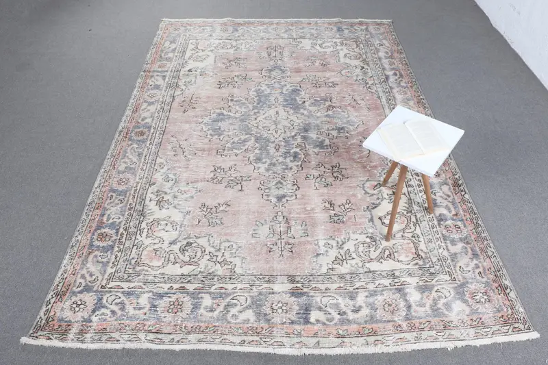 手作りペルシャ絨毯、0.6x9.7フィート、パープル&ブルー