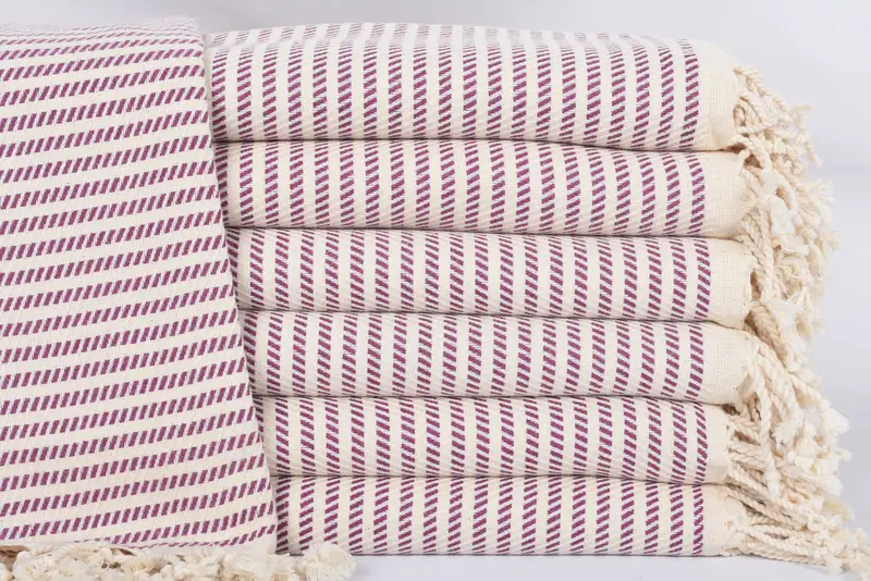Organic Cotton Turkish Bath Towel Damson Polka Dot, 70x40 Inches