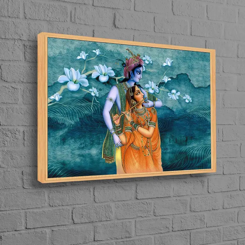 神聖なラダ・クリシュナ キャンバス: ヒンドゥー教の芸術、インドの遺産